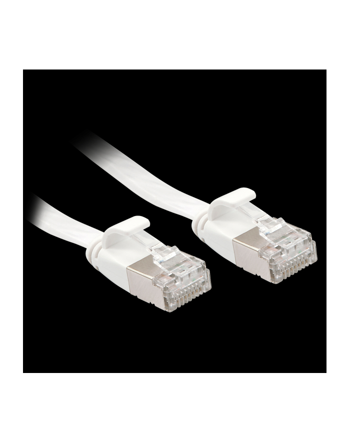 Lindy 47540 Kabel sieciowy (skrętka) RJ45 Cat.6a U/FTP, płaski, Biały - 0,3m główny