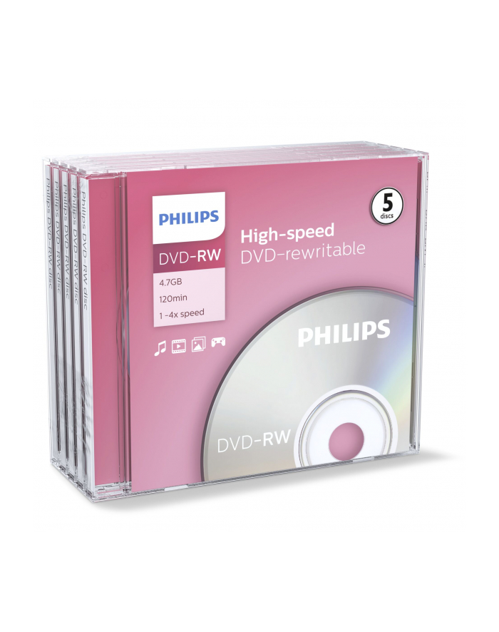 Philips 5x DVD-RW, 4.7GB/120min, 4x (DN4S4J05F/00) główny