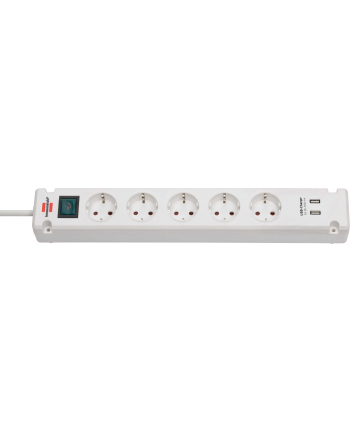 MONACOR MONACOR MC-52USB/WS STOŁOWA LISTWA ZASILAJĄCA, 5 GNIAZDEK, 2 GNIAZDA USB MC52USBWS