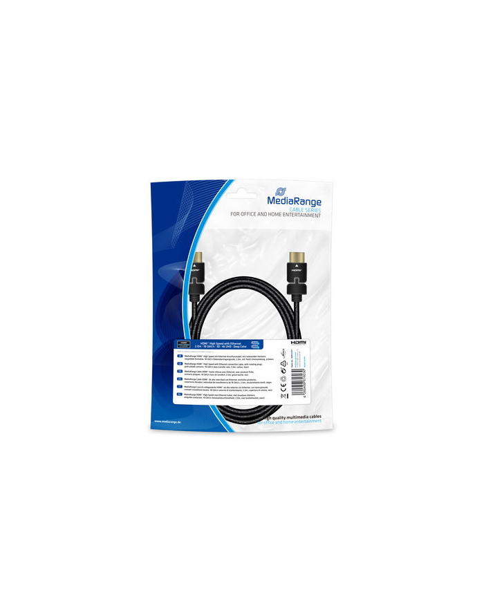 MEDIARANGE KABEL HDMI MEDIARANGE MRCS197 HDMI/HDMI WITH ETHERNET , 2.0M, CZARNY CZARNY (MRCS197) główny