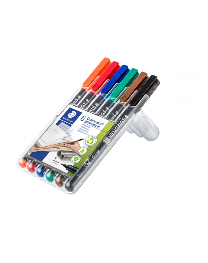 Staedtler Foliopis Lumocolor S Wodoodporny Zestaw 6 Kol. 2 3 4 5 7 9 W Etui Box główny