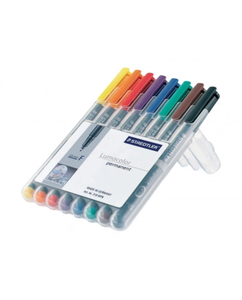 Staedtler Foliopis Lumocolor F Wodoodporny Zestaw 8 Kol. 1 2 3 4 5 6 7 9 W Etui Box nr 2