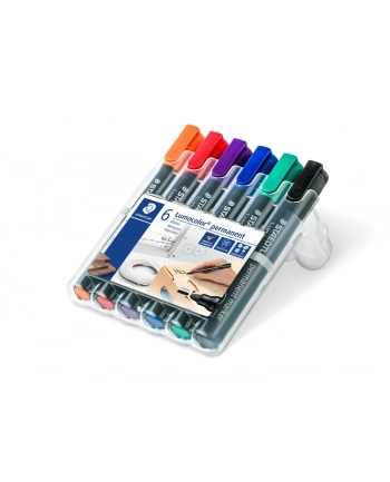 Staedtler Marker Lumocolor Wodoodporny Gruby Okrągły 6 Kol. W Etui nr 1