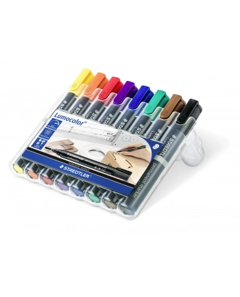 Staedtler Marker Lumocolor Wodoodporny Okrągły 8 Kol. W Etui Box nr 1