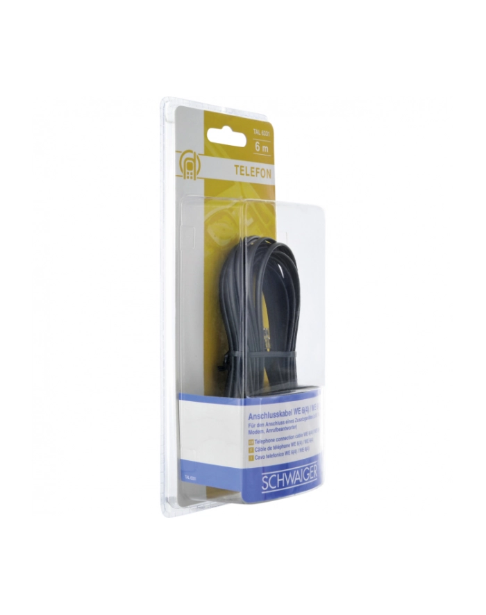 Schwaiger Kabel telefoniczny RJ11 6P4C 6m czarny (TAL6331533) główny