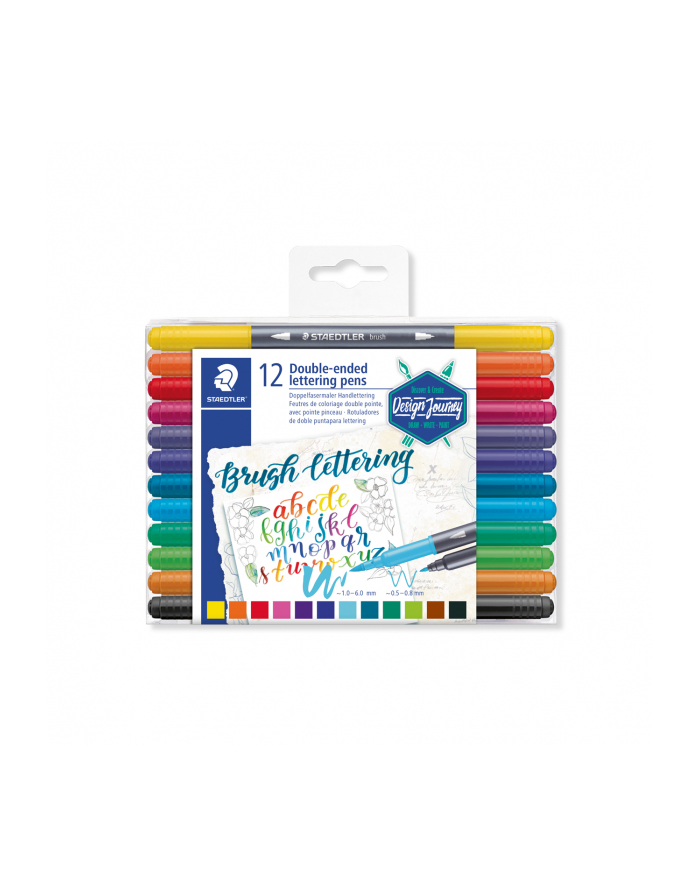 Staedtler Pisak Dwustronny Brush Lettering 0,5-0,8 12 Kolorów główny