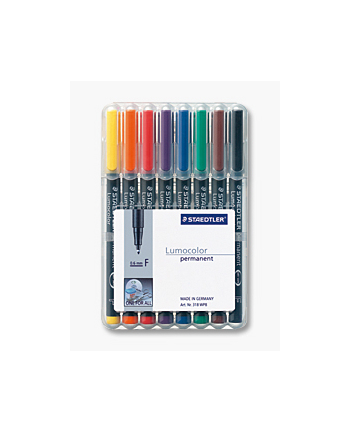 Staedtler Foliopis Lumocolor F Wodoodporny Zestaw 8 Kol. 1 2 3 4 5 6 7 9 W Etui Box