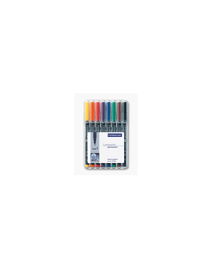 Staedtler Foliopis Lumocolor F Wodoodporny Zestaw 8 Kol. 1 2 3 4 5 6 7 9 W Etui Box główny