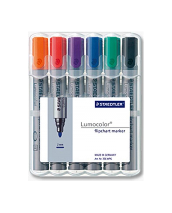 Staedtler Marker Do Flipchartów Lumocolor, 6 Kolorów W Etui (Sta307)