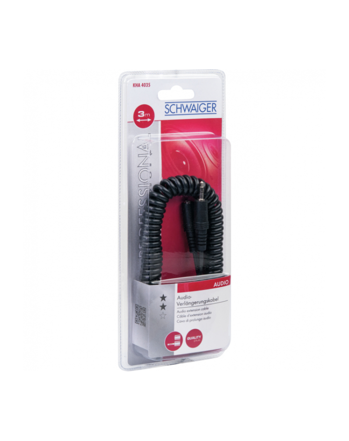 Schwaiger Jack 3.5mm wtyk-gniazdo 3m Czarny (KHA4035533) główny