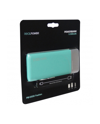 Realpower PB-5500 5500mAh Fashion Turkusowy