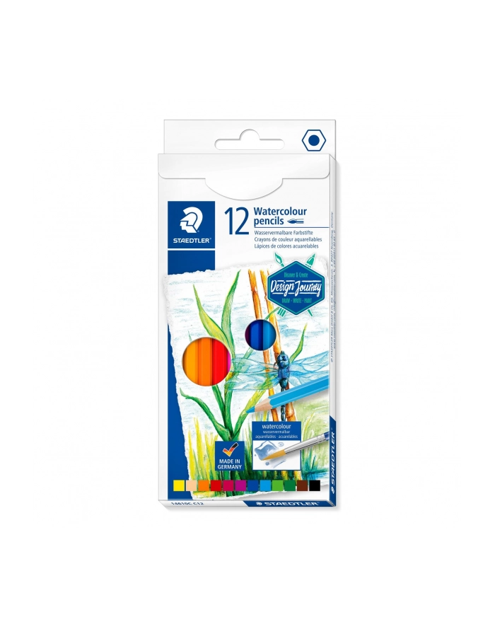 Kredki sześciokątne akwarele, Design Journey 12 kolorów S 146C 10C C12 Staedtler główny