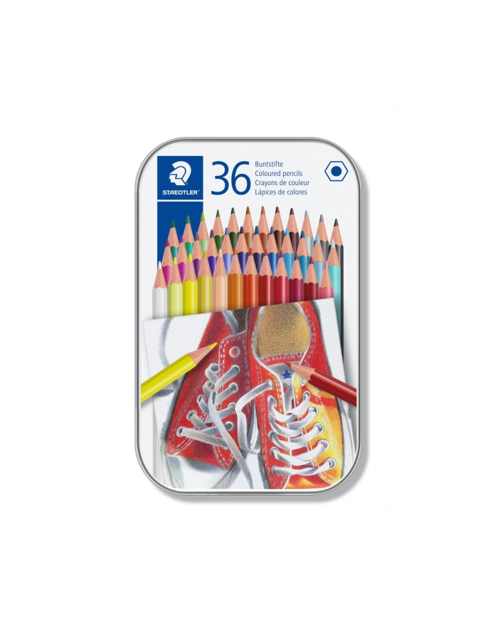 Staedtler Kredki Sześciokątne 36 Kolorów Metalowe Opakowanie główny