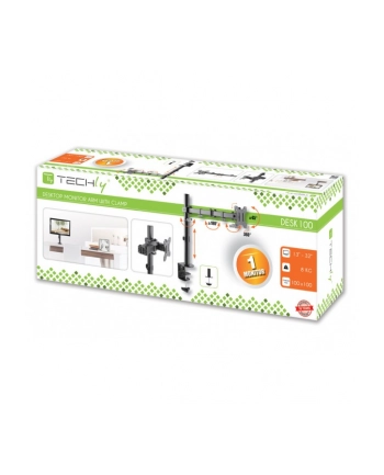 Techly ICA-LCD 503BK uchwyt do monitora 81,3 cm (32'') Zacisk Czarny nr 1