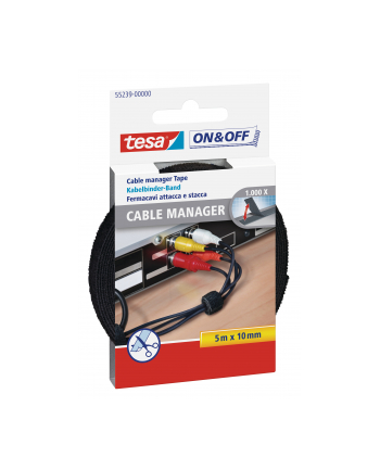 Tesa Rzep w taśmie do wiązania kabli 5m x 10mm czarny nr 1