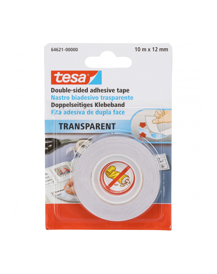 Tesa Taśma dwustronna z paskiem ochronnym 10m x 12mm przezroczysta główny
