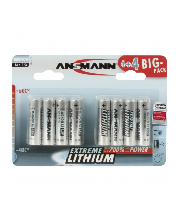 Ansmann 4+4 Extreme Lithium AA Mignon Big Pack (1512-0012)