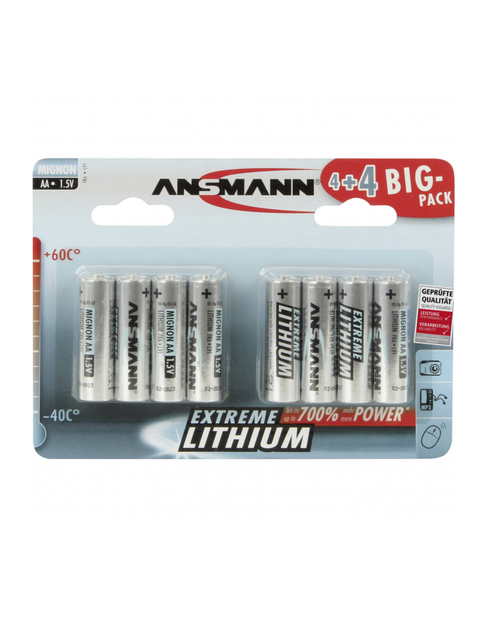 Ansmann 4+4 Extreme Lithium AA Mignon Big Pack (1512-0012) główny