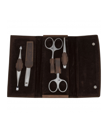 Zwilling Twinox Zestaw do Manicure Snap Fastener Case NeatS Leather Brown 5 el. 974070070