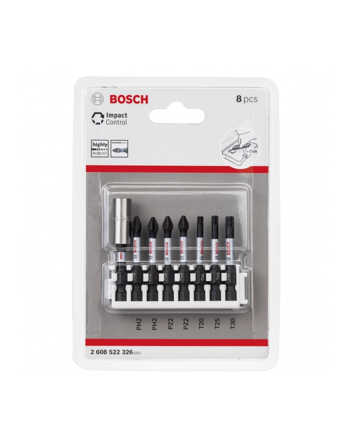 Bosch 8-Częściowy Zestaw Końcówek Wkręcających Impact Control 2608522326 główny