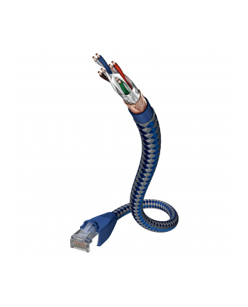 Kabel sieciowy Inakustik 00480301 CAT 6 SF/UTP AWG 24 RJ45 1m Srebrno-niebieski (480301)