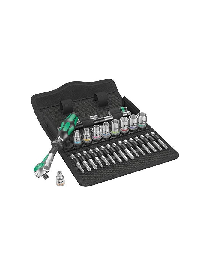 Wera 8100 SA 9 Grzechotka Zyklop Speed 1/4 w zestawie calowym 28cz. 05004019001 główny