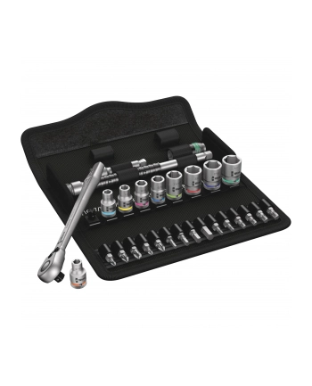 Wera 8100 SA 11 Grzechotka Zyklop Metal 1/4 z przełącznikiem w zestawie 28cz. 05004021001 nr 1