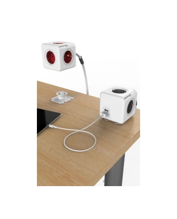 Allocacoc PowerCube Extended USB 1,5m szary Typ F 1406GY/DEEUPC (1406GYDEEUPC)