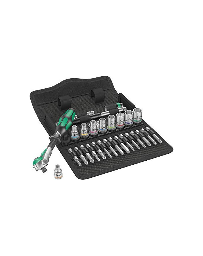 Wera 8100 SA 9 Grzechotka Zyklop Speed 1/4 w zestawie calowym 28cz. 05004019001 główny