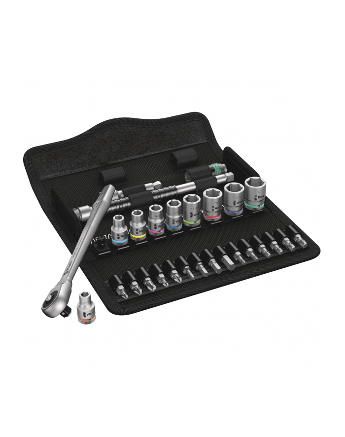 Wera 8100 SA 10 Grzechotka Zyklop Metal 1/4 w zestawie calowym 28cz. 05004020001 główny