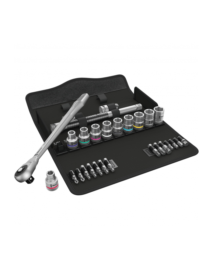 Wera Klucze nasadowe z grzechotką Zyklop Metal Push 1/2 w zestawie calowym 28cz. 05004080001 główny