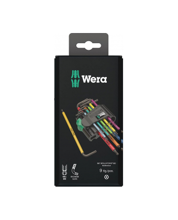 Wera Zestaw kluczy trzpieniowych TORX BO Multicolour BlackLaser z magnetyzerem 967 SPKL/9 05073599001