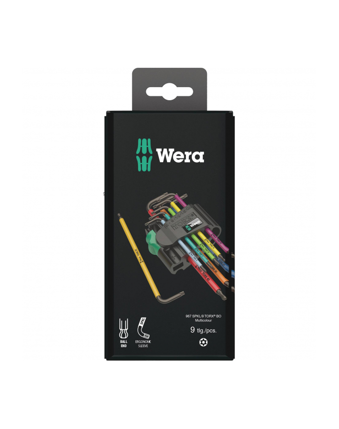 Wera Zestaw kluczy trzpieniowych TORX BO Multicolour BlackLaser z magnetyzerem 967 SPKL/9 05073599001 główny