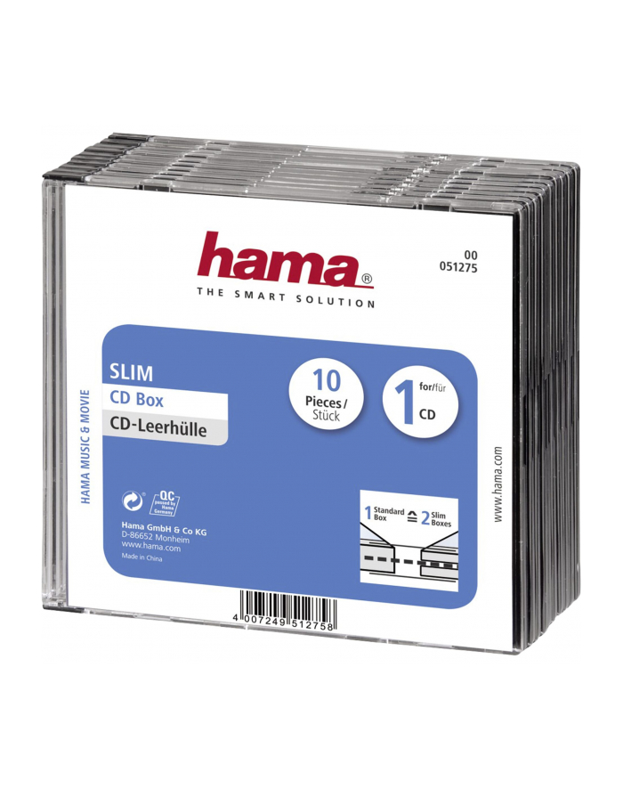 Hama Pudełka Na Cd Slim Standard 10Szt (512750000) główny