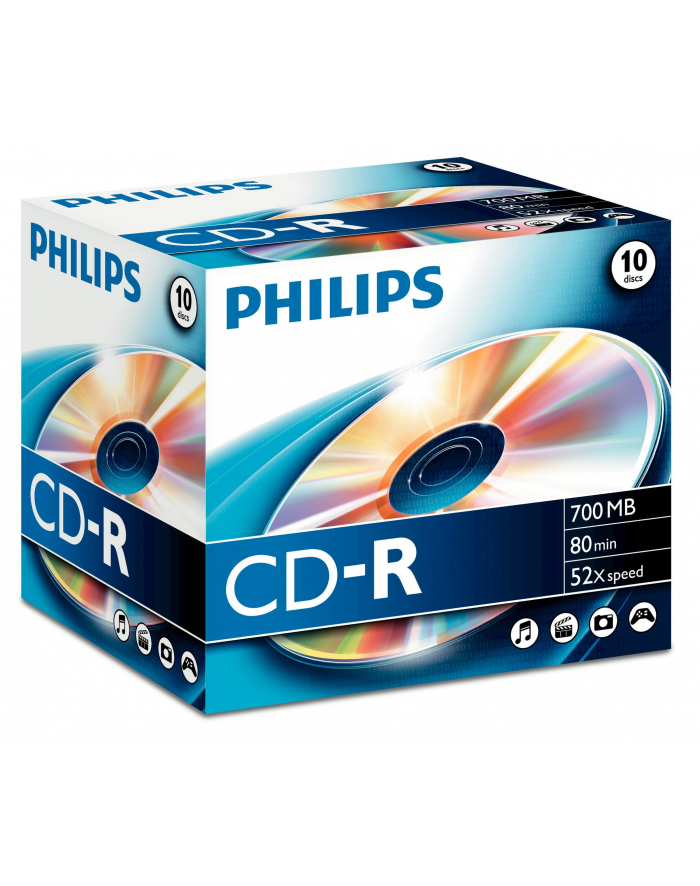 PHILIPS CD-R 700MB 52X JEWEL CASE KARTON*10 CR7D5NJ10/00 główny