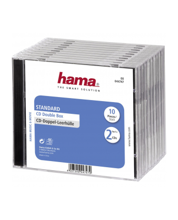 Hama CD Double Jewel Case Standard, Pack 10 (00044747)