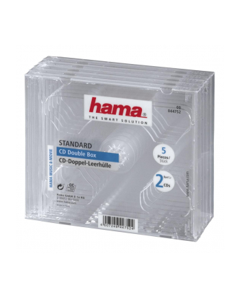 Hama CD Double Jewel Case, Pack 5 (00044752)