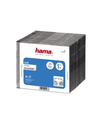 Hama CD Slim Box, black, pack of 25 pcs (00051167)