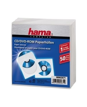 Hama CD-ROM Paper Sleeves 50, White (00062671)