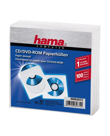 Hama CD-ROM Paper Sleeves 100, White (00062672)