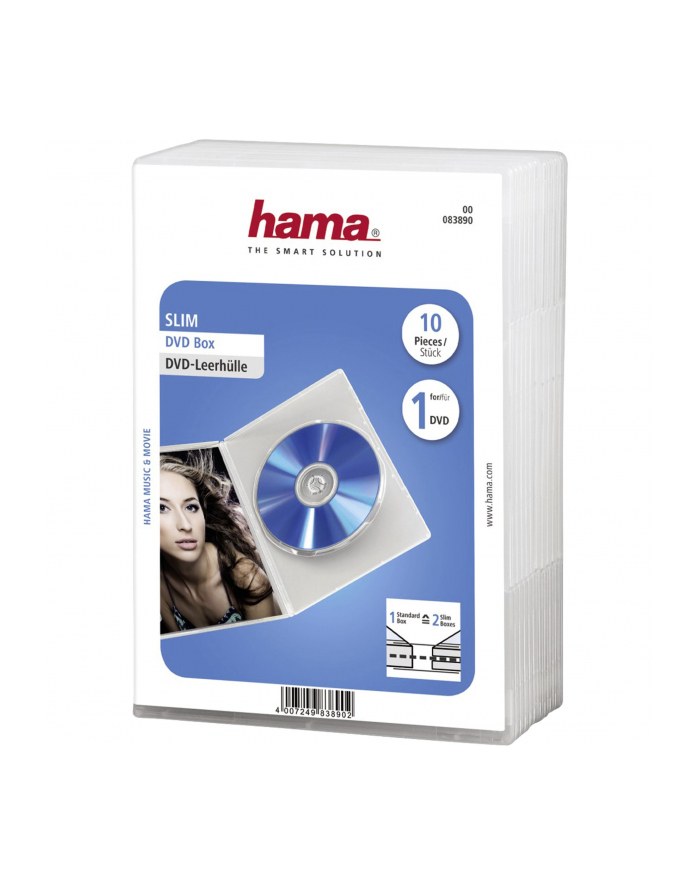 Hama DVD Jewel Case, Slim 10, transparent (00083890) główny
