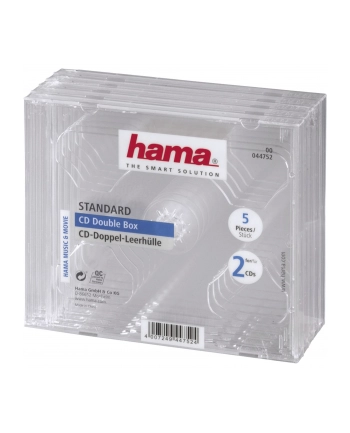 Hama CD Double Jewel Case, Pack 5 (00044752) nr 1