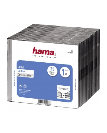 Hama CD Slim Box, black, pack of 25 pcs (00051167) nr 1