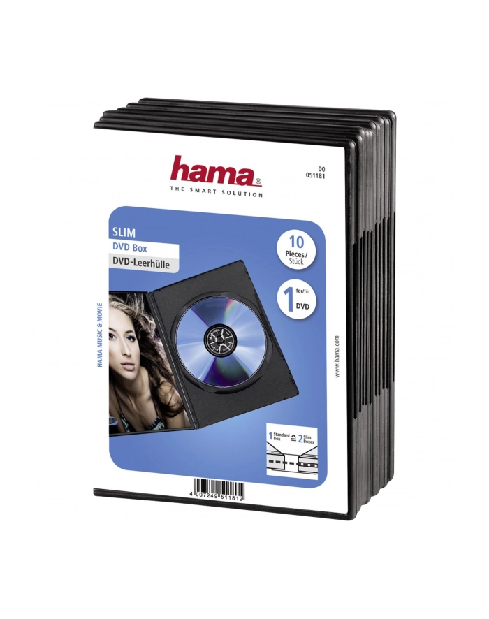 Hama DVD Slim Box 10, Black (00051181) główny