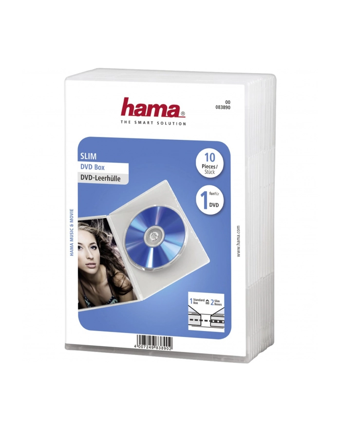Hama DVD Jewel Case, Slim 10, transparent (00083890) główny