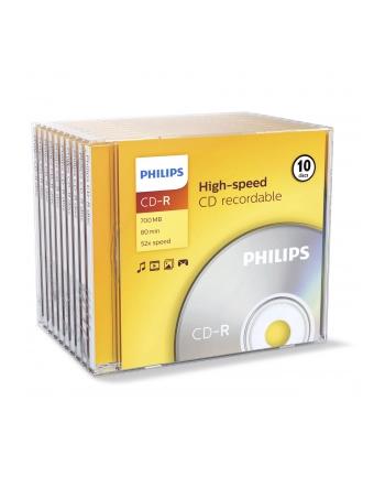 PHILIPS CD-R 700MB 52X JEWEL CASE KARTON*10 CR7D5NJ10/00 nr 2