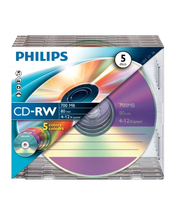 PHILIPS CD-RW 700MB 4-12X SLIM5 CW7D2CC0500 nr 1