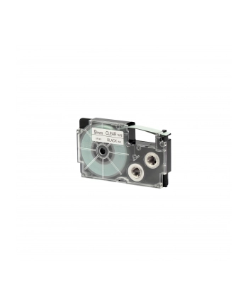 Casio oryginalny taśma do drukarek etykiet, Casio, XR-9X1, czarny druk/przezroczysty podkład, nielaminowany, 8m, 9mm