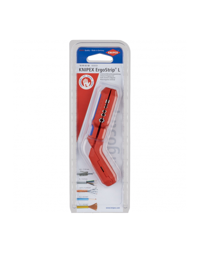 Knipex Uniwersalne Narzędzie Do Ściągania Izolacji Dla Leworęcznych 16 95 02 Sb (169502Sb) główny
