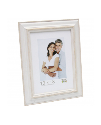Deknudt Ramka S221H1 13x18 drewno biały z beżem